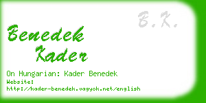 benedek kader business card